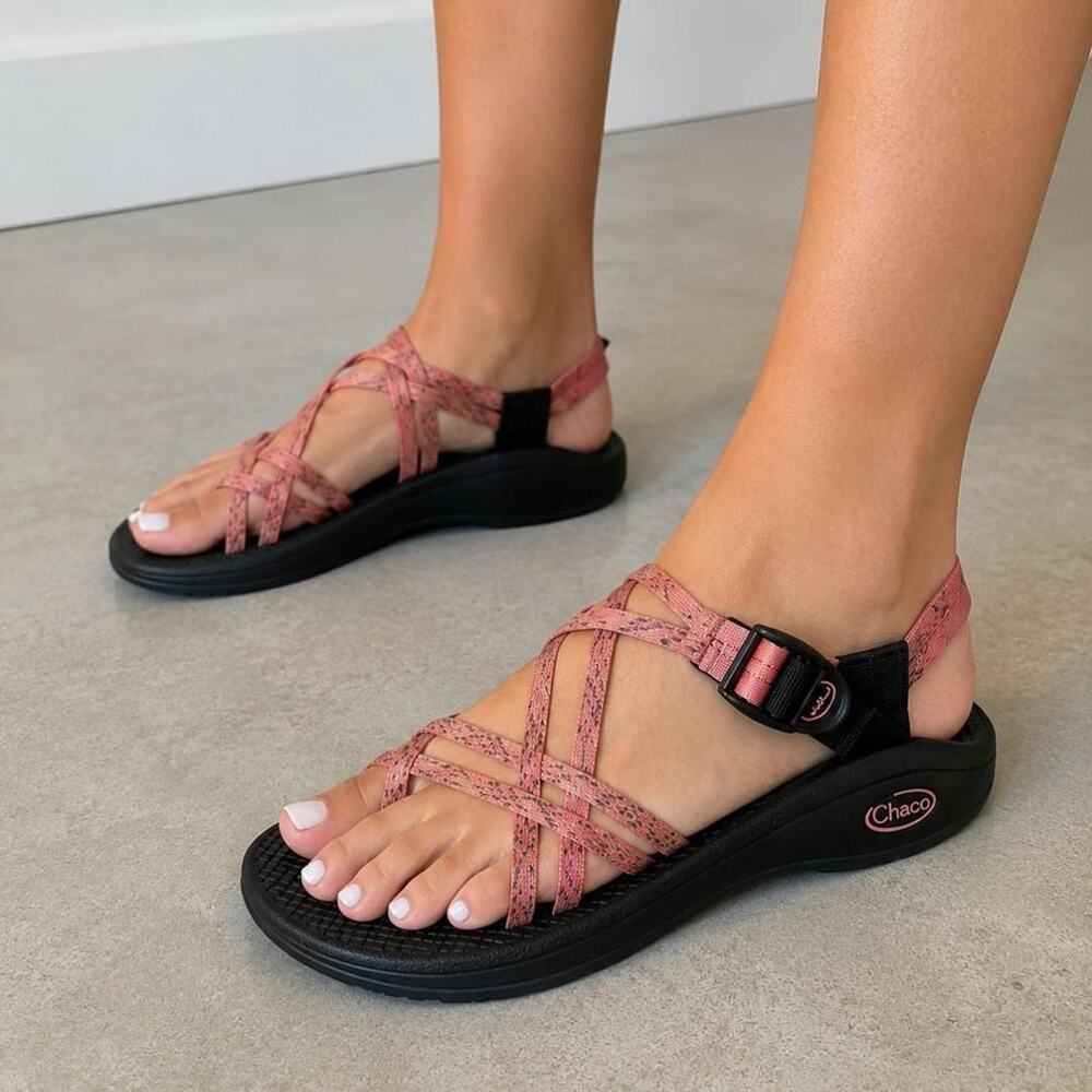 Chaco pink black sandals